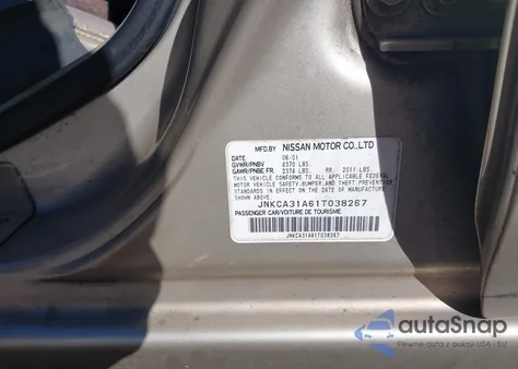 2001 Infiniti I30 Luxury z USA, uszkodzony, nr VIN JNKCA31A61T038267